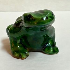Ceramic Green Frog Figurine
